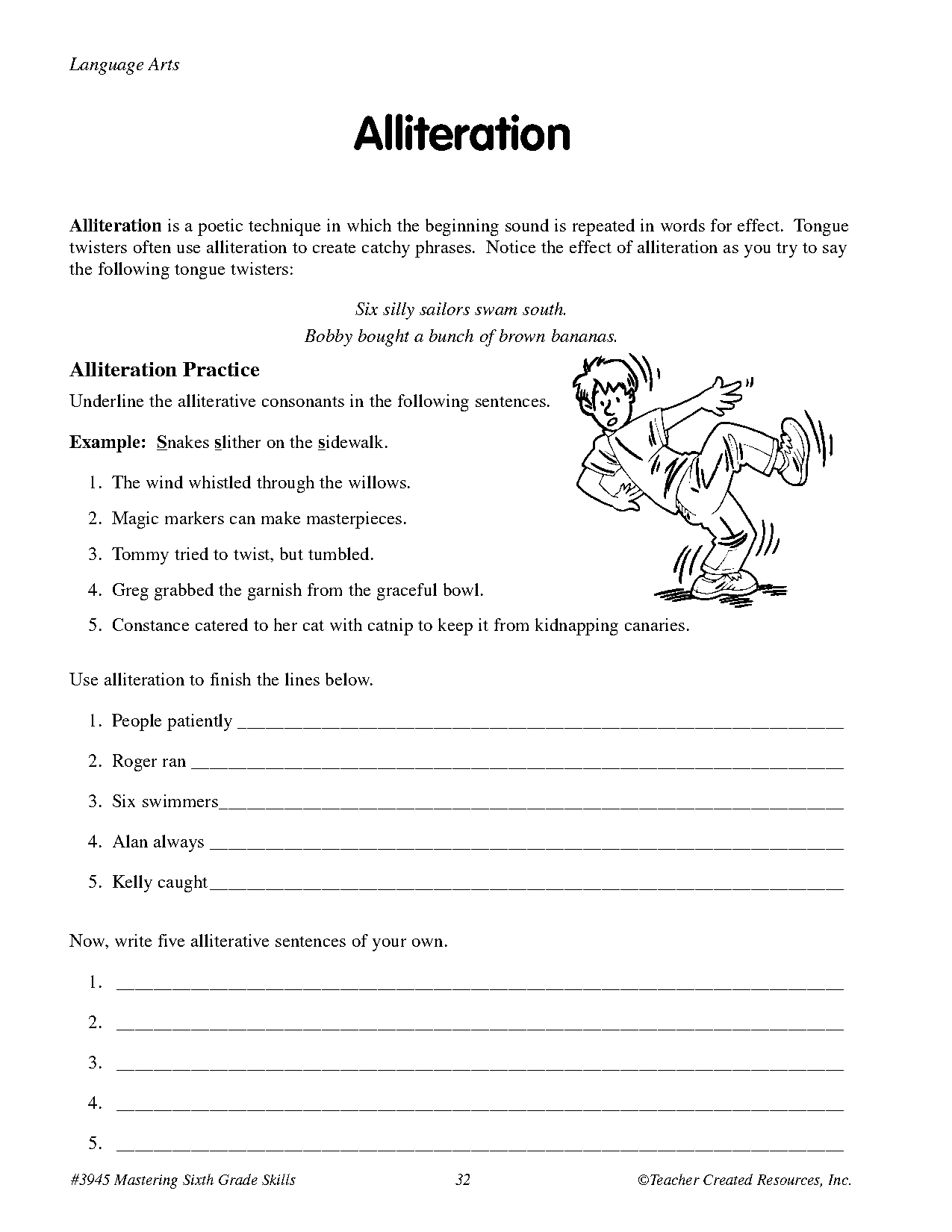 alliteration worksheets with answers pdf